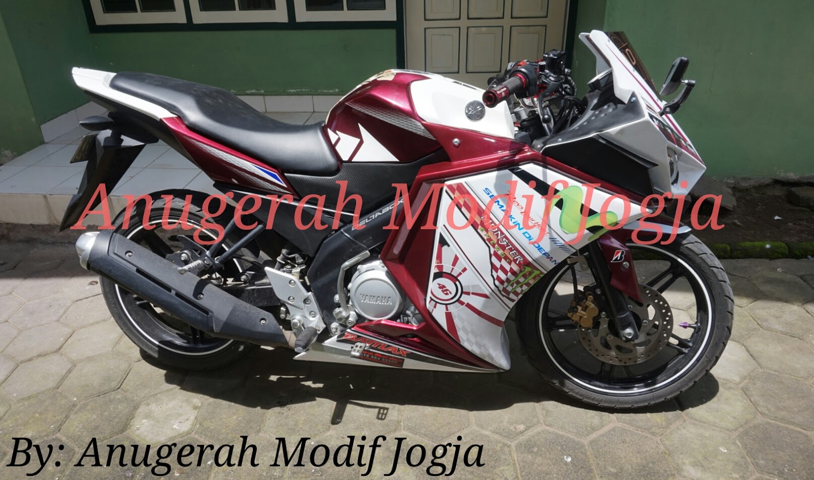 Fairing R25 V2 Vixion Purple White Modif NVL Ala R25