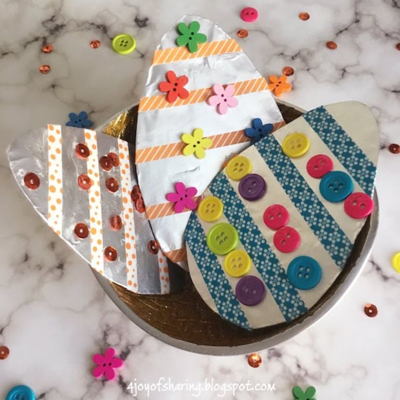 Easter crafts for toddlers - foil egg craft