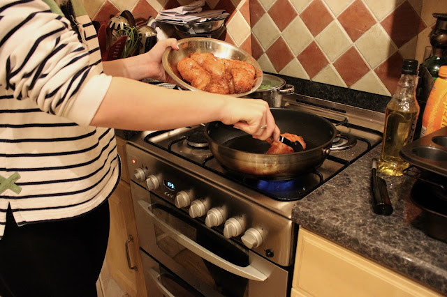 Cajun Chicken with Baked Sweet Potato and Spicy Peas