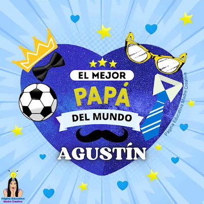 Solapín Nombre Agustín por el Día del Padre para imprimir gratis