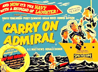 CARRY ON ADMIRAL. Reino Unido. Cartelera Quad: 76 x 102 cms. ¡A LA ORDEN, ALMIRANTE! Carry on Admiral. 1957. Reino Unido. Dirección: Val Guest. Reparto: David Tomlinson, Peggy Cummins, Brian Reece, Eunice Gayson, A.E. Matthews, Joan Sims, Lionel Murton, Reginald Beckwith, Desmond Walter-Ellis, Ronald Shiner.