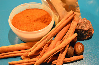 Spices: Masala Chai Spice, Black Himalayan Rock Salt, Nutmeg, Cinnamon Sticks, and Tandoori Spice