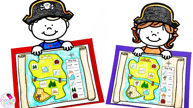 Everyone loves a fun craft! Pair your pirate maps with this fun craftivity featuring a pirate map and pirate paper topper your students will love.