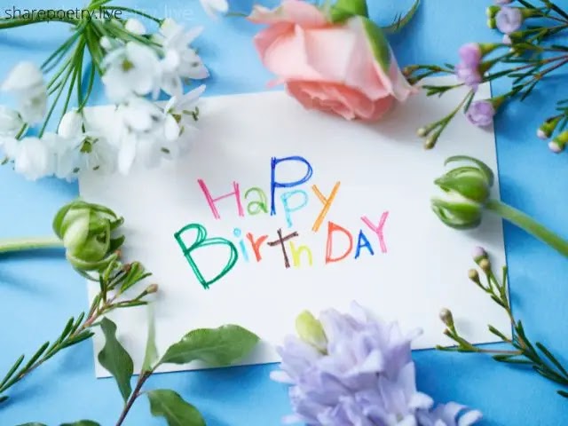 Colorful Happy Birthday Flowers Wish For Friends