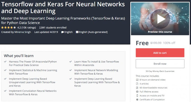 [100% Off] Tensorflow and Keras For Neural Networks and Deep Learning| Worth 199,99$
