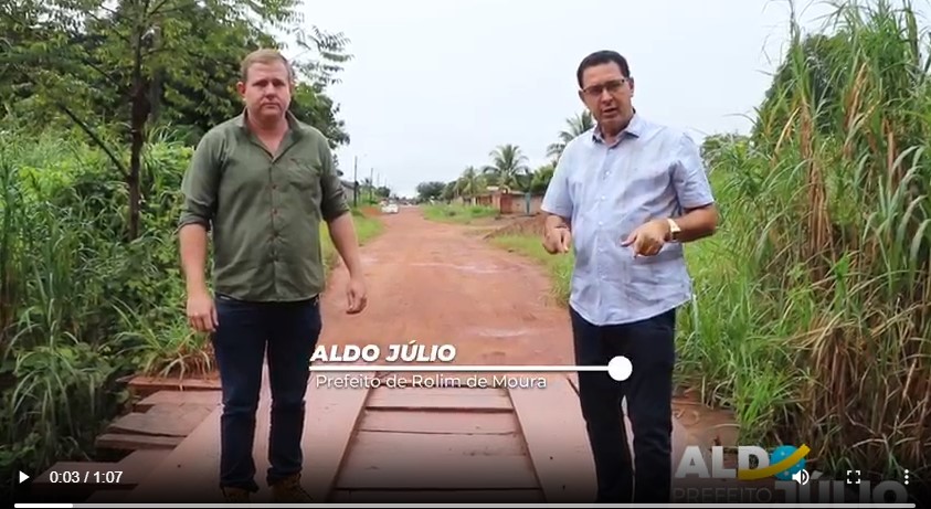 Com recursos do ano de 2020, prefeito Aldo Julio anuncia construção de ponte na Avenida Rolim de Moura