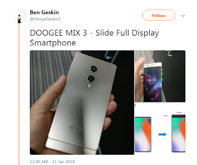 Wow! Doogee Mix 3: Smartphone Pertama dengan Layar Full Bezel Less