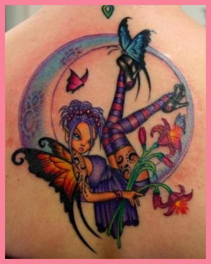 Colourful-Fairy-on-the-Moon-with-Butterfly-Tattoo