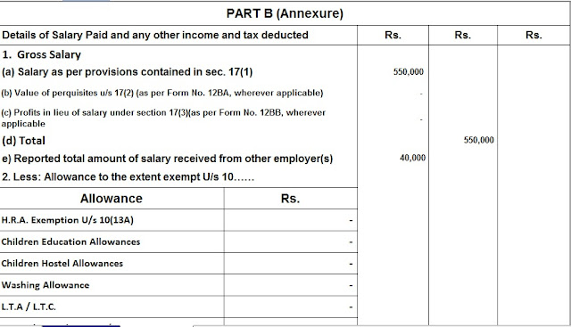 Income Tax Revised Form 16 Part B