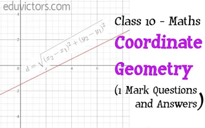 CBSE Class 10 - Maths - Coordinate Geometry (1 Mark Questions and Answers)(#eduvictors)(#class10maths)(#cbse2020)