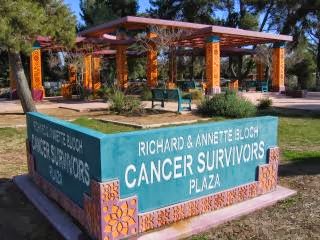 Cancer Survivors Plaza and sign