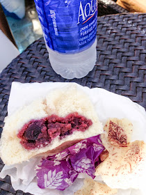 Purple Yam Manapua and Taro Chips Poolside in Kauai, HI.