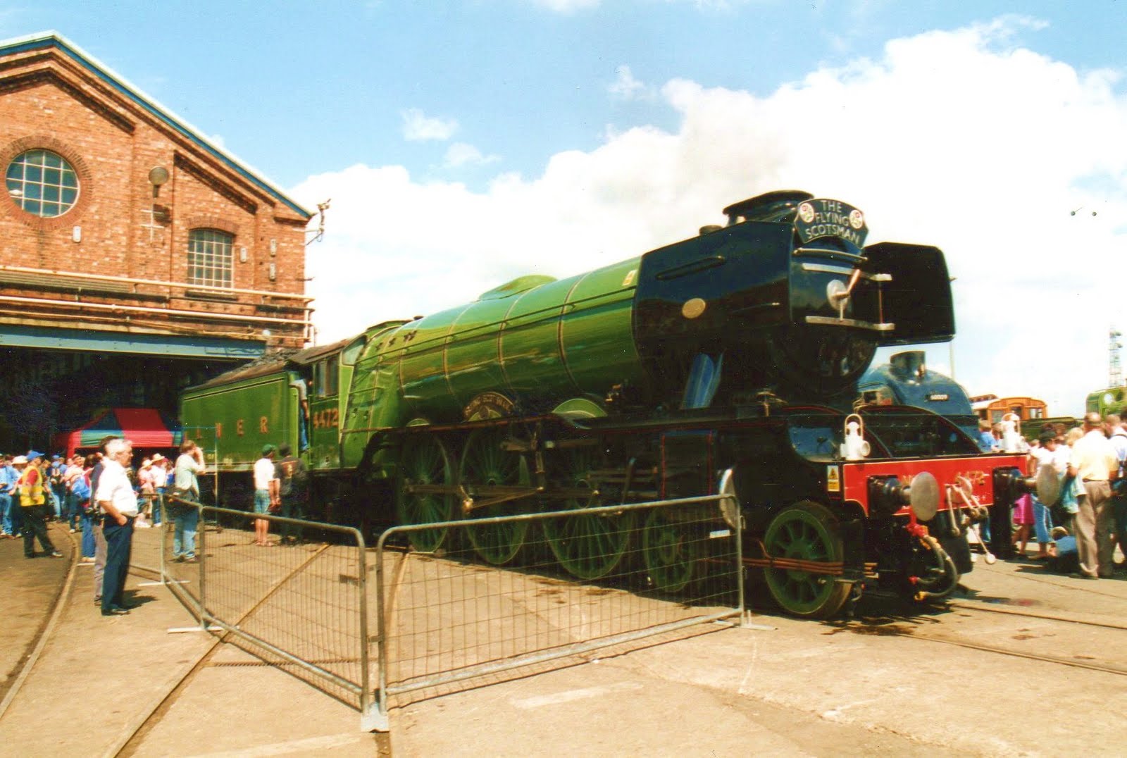 4472 The Flying Scotsman stands outside the shed where she was built