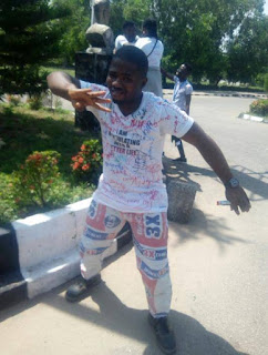 AAUA Final Year Student Wears Cement Sack Clothes To Celebrate His Signing Out – See Photos 