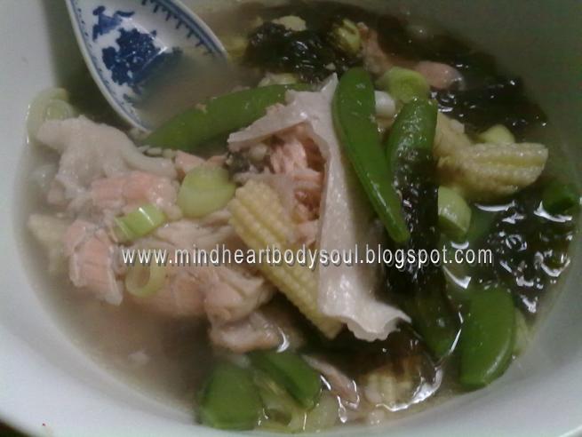 Abuse & adore: Resepi Sihat: Clear Salmon Stew With Sweat Pea