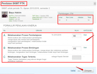 Penilaian dan simpan SKMT