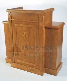 Desain Model Podium Mimbar Gereja Jati Minimalis