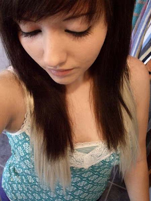 Long Hair with Side Swept Bangs Emo Hairstyles