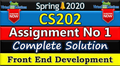 CS202 Assignment No 1 Solution Spring 2020