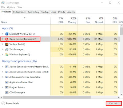 Cara matikan background apps