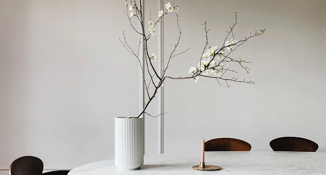 Wood branch in minimalist cozy interior