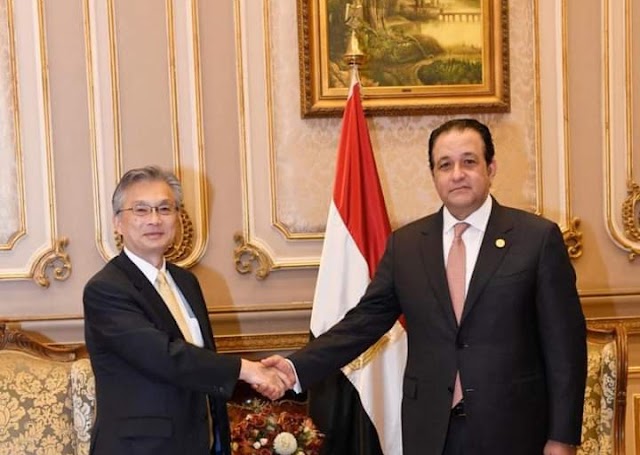 إستقبال النائب علاء عابد رئيس نقل النواب لسفير اليابان لبحث أوجه التعاون في مجال الطرق والنقل بمختلف أنواعه