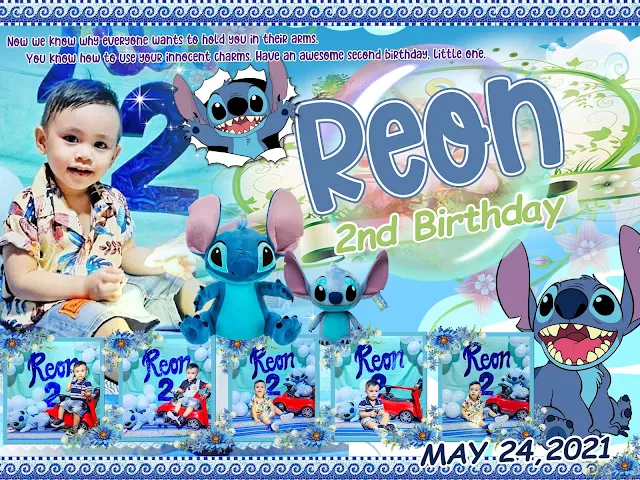 Stitch Tarpaulin Layout Design for Birthday