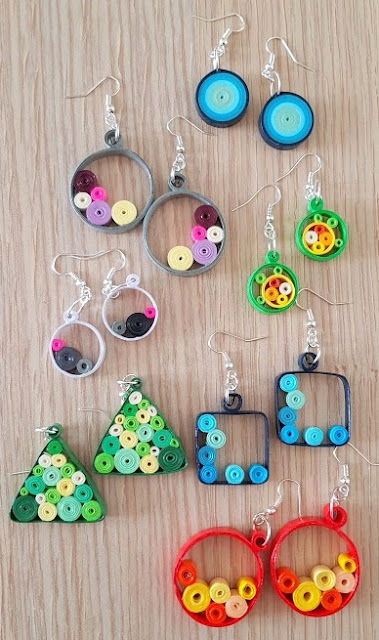 orecchini di carta con tecnica quilling