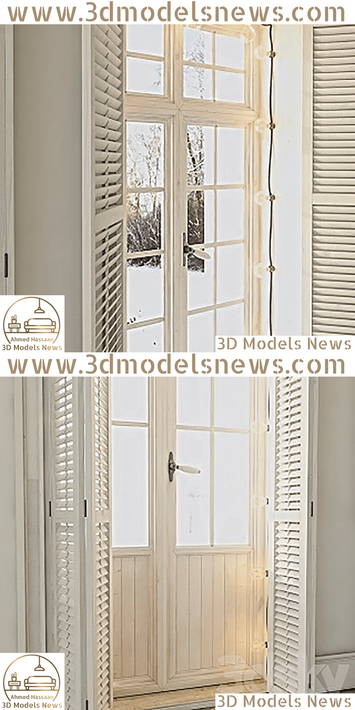 Model Windows With Shutters and Backlight 1