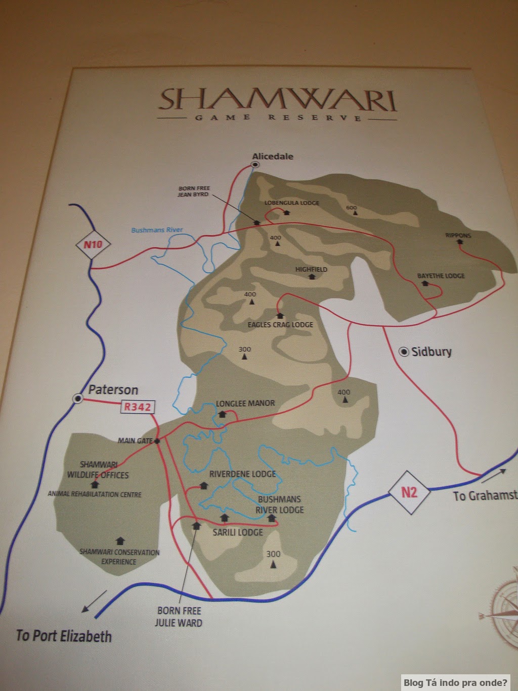 mapa da Shamwari Game Reserve