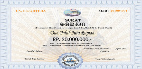 Contoh Surat Berharga Dalam Bursa Efek