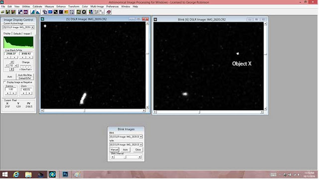 Pamia Observatory Analysis and use of blinking in search for asteroid Ceres