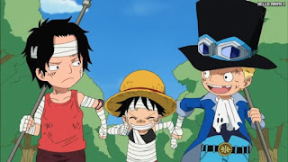 ワンピースアニメ 幼少期 495話 エース サボ ルフィ | ONE PIECE Episode 495