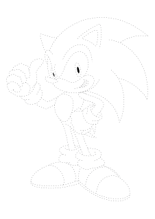 Desenho do Sonic pontilhado para imprimir