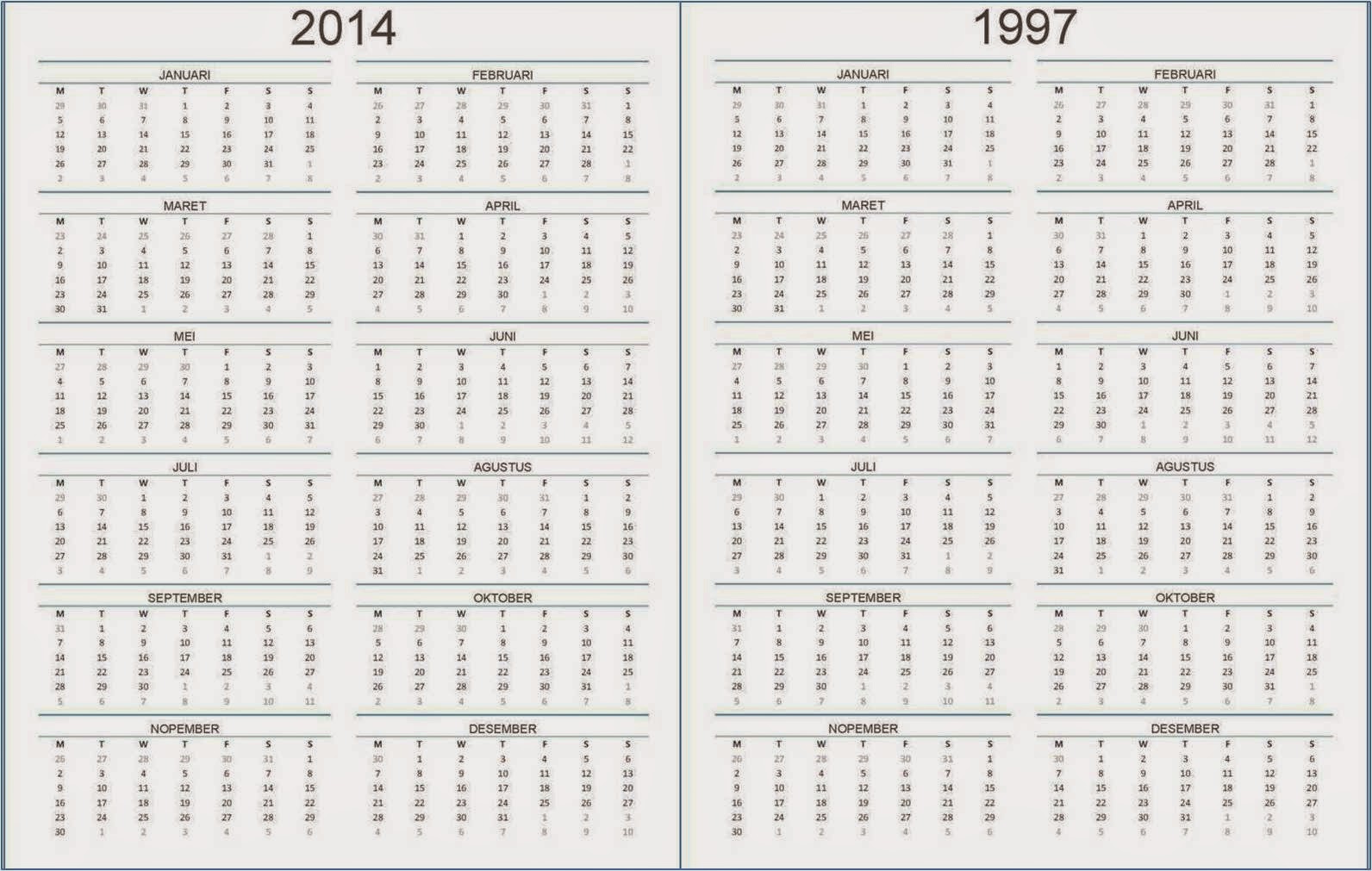  Kalender  1997 Kalender  Plan
