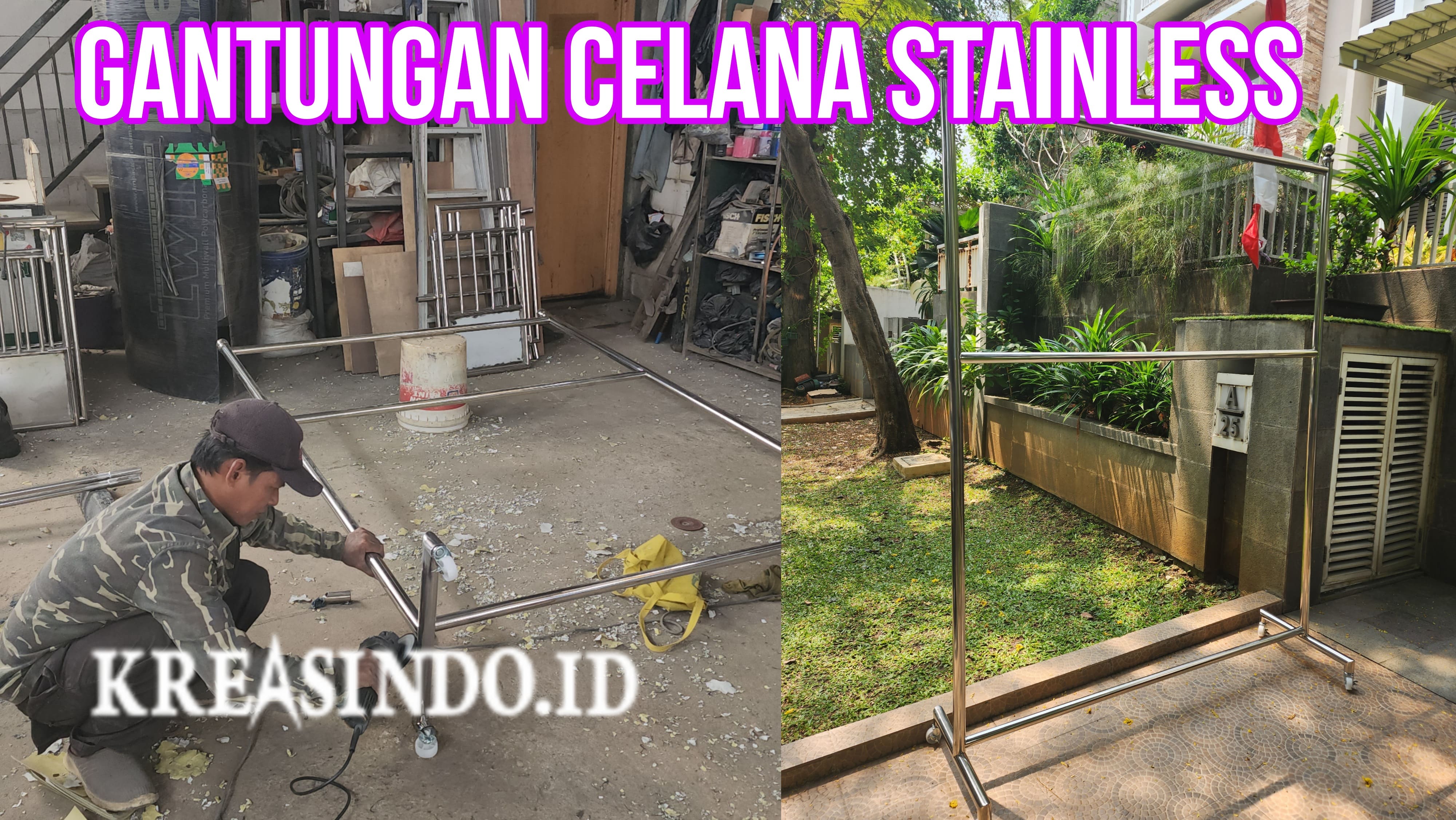 Gantungan Celana dan Kemeja Bahan Stainless pesanan Bu Tjia di Kelapa Gading Jakarta