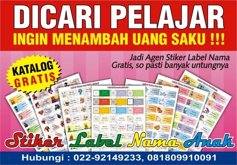  Stiker  Label Nama  Anak  PELUANG  BISNIS  STIKER 