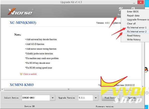 Solve Xhorse Condor Internal Error 1(-2) 2