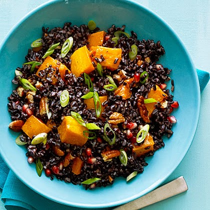 Black Rice Salad with Butternut Squash & Pomegranate Seeds recipe