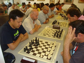 Los ajedrecistas del Granollers Jordi Herms, Jaume Costa, Albert Roquet y Josep Maria Parra en 2014