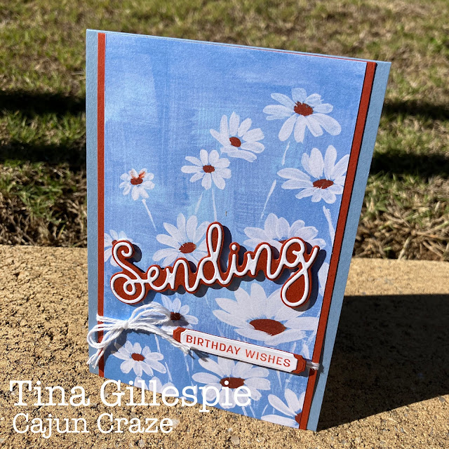 scissorspapercard, Colour Creations, Stampin' Up! Sending Smiles Bundle, Fresh As A Daisy DSP