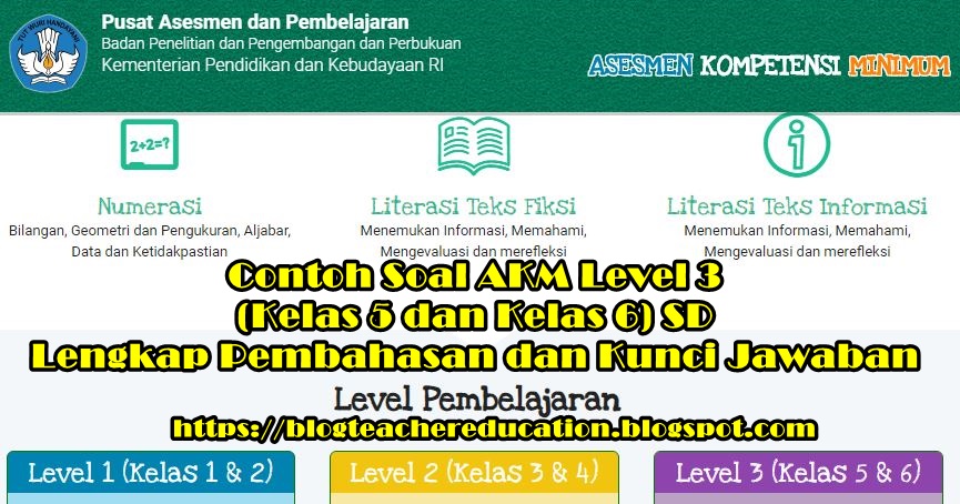 Contoh Soal Akm Level 3 Kelas 5 Dan Kelas 6 Lengkap Dengan Pembahasan Dan Kunci Jawaban Blog Teacher Education