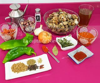 Ingredientes Caracoles al estilo tradicional