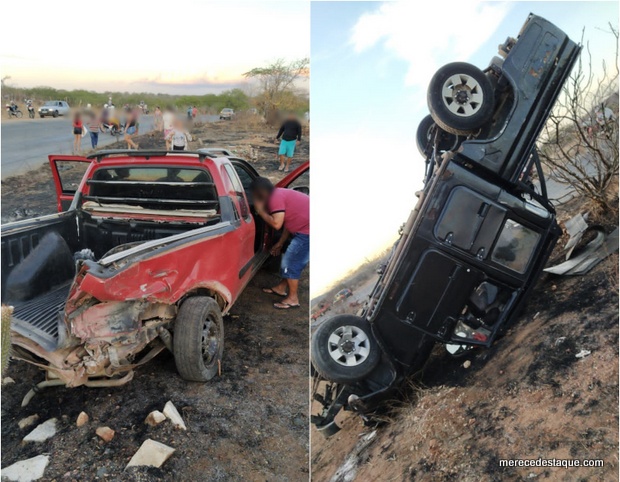 Duas pessoas ficam feridas após colisão entre veículos na PE-160, entre Santa Cruz e Poço Fundo