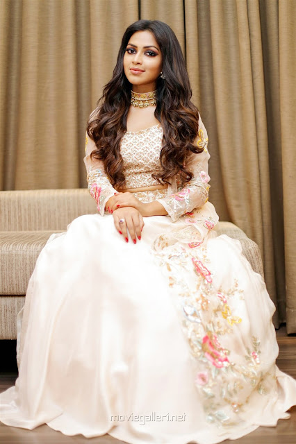 Amala Paul Beautiful Picture In Half White Ghagra