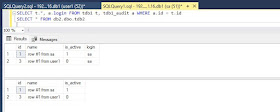 Результаты работы триггера с EXECUTE AS OWNER
