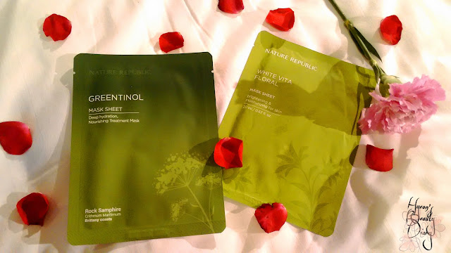 Review; Nature Republic's Greentinol + White Vita Floral Mask Sheet