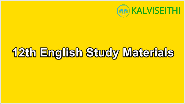 12th Std English - One Marks Study Material | Mr. K. Bharath Kumar