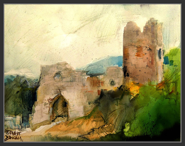 GOSOL-CASTELL-PINTURA-AQUAREL·LA-RUTA-BONS HOMES-PAISATGES-PATRIMONI-HISTORIA-PINTOR-ERNEST DESCALS