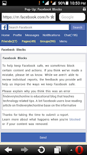 facebook block my blog link